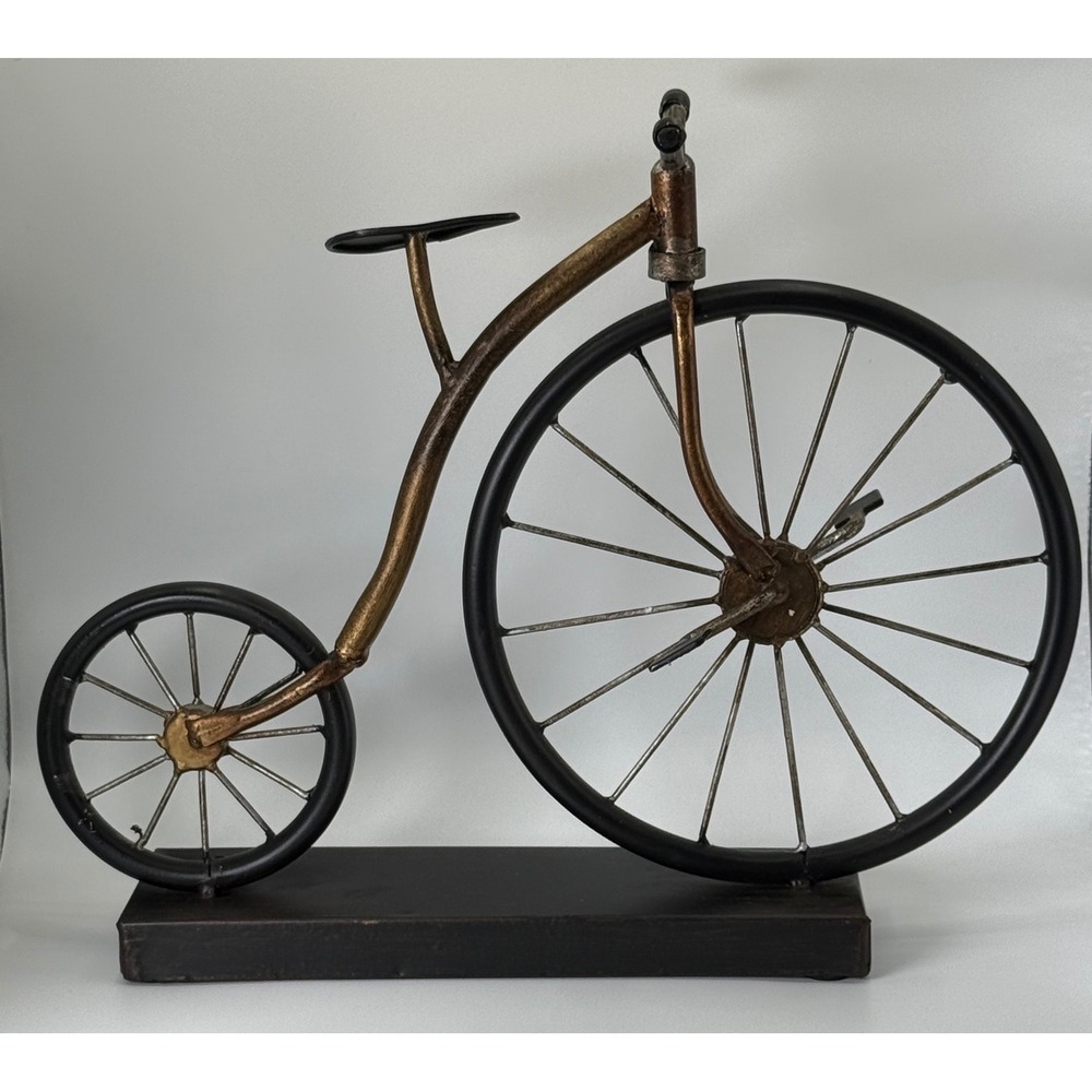 Unbranded Penny Farthing Bicycle Sculpture 12in Metal Antique Style Steampunk